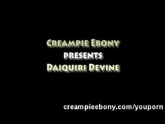 Amateur Ebony Filled with Creamy Cum Thumb