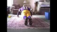 kspigbear does pushups in his football gear with his dick locked up tight Thumb