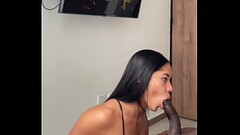 cute brunette enters her stepbrother&#039_s room and gives him a sloppy blowjob -amateur couple- nys Thumb