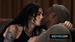 Black stud caught his female friend Lydia Black masturbating and she asked him to fuck her pussy Thumb