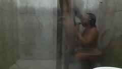Sex in the bathroom with a big couple, big ass and big dick. Thumb