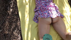 I met my hairy friend riding bicycle in the forest and decided to fuck her hairy cunt outdoor and cu Thumb