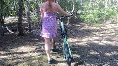 Stranger found pretty girl on the bicycle in the forest playing with herself and fucking her 4K 60fp Thumb