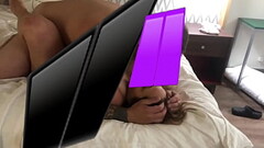 my wife, bbw, getting fucked  raw by a guy almost half her age, the guy cuts all over her while I fi Thumb