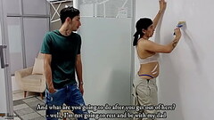 Ella iba a pintar la casa Pero su cachondo jefe la folla y le deja el co&ntilde_o lleno de leche HIS Thumb