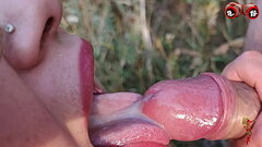 Sensual Blowjob from Big Tits Blonde MILF - Big Closeup Cumshot Thumb
