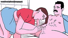 A su padrastro le encanta follar a su hijastra cuando la ve con falda Thumb