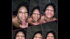 Sexy lightskin bitch sucks and fucks for a facial Thumb