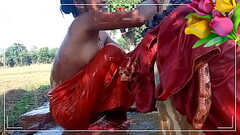 Rati bhabhi was taking bath outside, husband&#039_s cock stood up and he went home and fucked Rati b Thumb