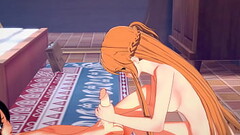 Sword Art Online Hentai - Asuna handjob and footjob to Kirito - Japanese Asian Manga Anime Film Game Thumb