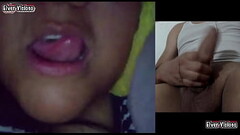 La esposa de mi jefe queria que le de clases en videollamada y se le salio la puteria y nos masturba Thumb