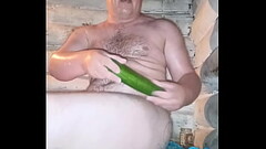 A Russian guy fucked his fat ass with a cucumber! And even jerked off at the same time.His friends f Thumb