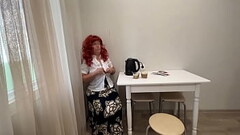 step Mom drank tea and showed boobs when she wanted sex in her tight ass with her son Thumb