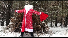 Russian SANTA CLAUS jerks off his BIG DICK in the forest and sends his sperm as a gift for the New Y Thumb