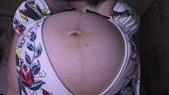 Thick wife with a huge pregnant belly  ride in a cowgirl position her hubby until she cum a lot! - M Thumb