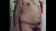 Brij Jerks Off &amp_ Cums Naked In An Unlit Bathroom Of His House Thumb
