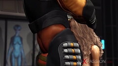 Area 51. A sexy young blonde gets fucked hard by sci-fi soldier in the lab Thumb