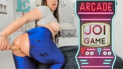 Sexy latina babe gamer girl controling your cock as her video game joistick JOI jerk off instruction Thumb