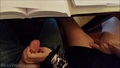Teacher jerks off a student&#039_s dick in classroom during university class - MissCreamy Thumb