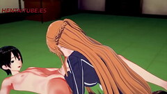 Sword Art Online Hentai 3D - Asuna x Kirito - Handjoob, Blowjob, Fucks with cum inside - Anime Manga Thumb