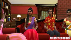 Three Indian Step-sisters help virgin stepbrother have sex for the first time as a thank you for the Thumb