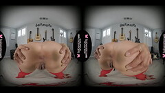 Solo brunette milf, Alexis Fawx is masturbating, in VR Thumb