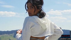 Indian MILF model stripteasing outdoor and plays with a hose Thumb