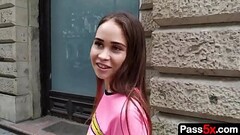 The stunning teen is so horny that she is down for a hot threesome with her stepbrother and his frie Thumb