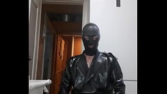 Guy wanks and cum on his latex coat Thumb