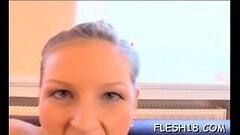 Cheerful blonde cutie enjoys a wild sex Thumb