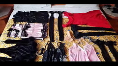 Minhas roupinhas, minhas lingeries e meu vibrador de 23cm que eu levo no meu cuzinho Thumb