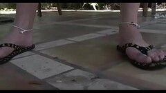 Angel gets her feet licked, pussy rubed and gives footjob Thumb